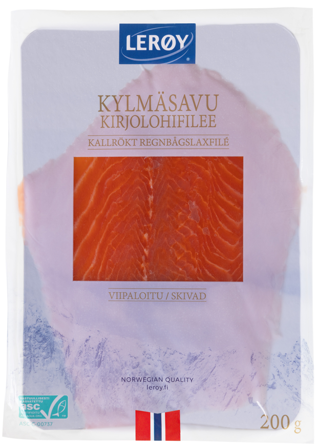 Kylmäsavukirjolohifilee siivu 200g ASC