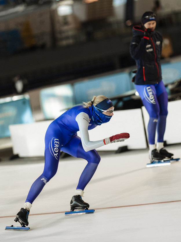 Speed Skater Ragne Wiklund on the ice